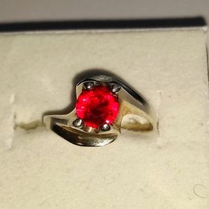 Sterling 925 Mexican silver lab created Ruby